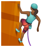 女子攀岩：中黑肤色emoji素材一 160x160像素