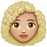 女性：中浅肤色，卷发emoji素材一 160x160像素