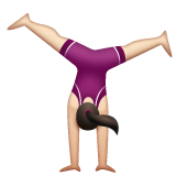 侧手翻的女人：浅肤色emoji素材一 160x160像素