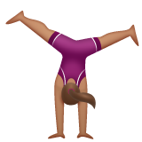 侧手翻的女人：中等肤色emoji素材一 160x160像素