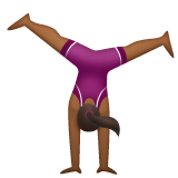 侧手翻的女人：中等深色肤色emoji素材一 160x160像素