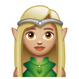 女精灵：中浅肤色emoji素材一 160x160像素