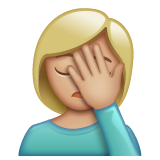 女性面部按摩：中等浅肤色emoji素材一 160x160像素