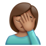 女性面部按摩：中等肤色emoji素材一 160x160像素