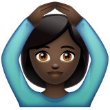 做“好”手势的女人：深色肤色emoji素材一 160x160像素