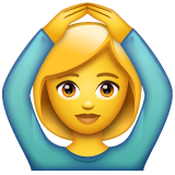 做“好”手势的女人emoji素材一 160x160像素