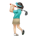 女子高尔夫：浅肤色emoji素材一 160x160像素