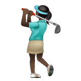 女子高尔夫：深色肤色emoji素材一 160x160像素