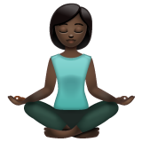 打坐的女人：深色肤色emoji素材一 160x160像素