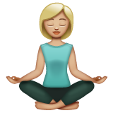 打坐的女人：中浅肤色emoji素材一 160x160像素