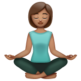 打坐的女人：中等肤色emoji素材一 160x160像素