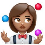 女性杂耍：中等肤色emoji素材一 160x160像素