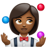 女性杂耍：中黑肤色emoji素材一 160x160像素