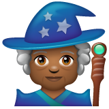 女法师：中黑肤色emoji素材一 160x160像素