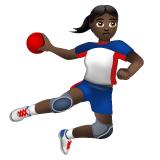 打手球的女人：深色肤色emoji素材一 160x160像素