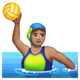 女子水球：中等肤色emoji素材一 160x160像素