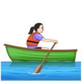 女子划艇：浅肤色emoji素材一 160x160像素