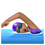 女子游泳：中等肤色emoji素材一 160x160像素