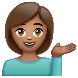 单手举起的女人：中等肤色emoji素材一 160x160像素