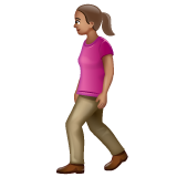 行走的女人:中等肤色emoji素材一 160x160像素