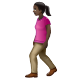 行走的女人：深色肤色emoji素材一 160x160像素