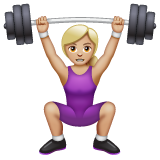 女子举重：中浅肤色emoji素材一 160x160像素