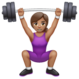 女性举重：中等肤色emoji素材一 160x160像素