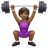 女性举重：中等深色肤色emoji素材一 160x160像素