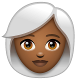 女性：中黑肤色，白发emoji素材一 160x160像素