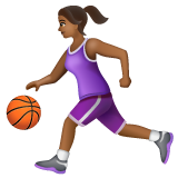 打球的女人：中黑肤色emoji素材一 160x160像素
