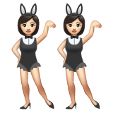 有兔子耳朵聚会的女人，1-2型emoji素材一 160x160像素