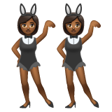 有兔子耳朵聚会的女人，5型emoji素材一 160x160像素