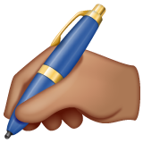 写字的手：中等肤色emoji素材一 160x160像素