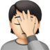 苹果系统里的单手捂脸的人：浅肤色emoji表情
