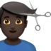 苹果系统里的男人理发:深色肤色emoji表情