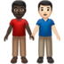 苹果系统里的男士牵手:深色肤色,浅色肤色emoji表情