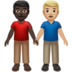 苹果系统里的男士牵手:深色肤色,中浅肤色emoji表情