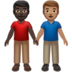 苹果系统里的男士牵手：深色肤色，中等肤色emoji表情