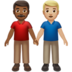 苹果系统里的男士牵手：中暗肤色，中浅肤色emoji表情