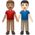 苹果系统里的男士牵手：中等肤色，浅肤色emoji表情