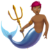 苹果系统里的人鱼：中黑肤色emoji表情