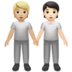 苹果系统里的手牵手:中浅肤色,浅肤色emoji表情
