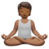 苹果系统里的打坐的人：中黑肤色emoji表情
