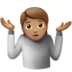 苹果系统里的耸肩:中等肤色emoji表情
