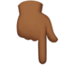 苹果系统里的指向下方的手:中深色肤色emoji表情