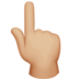 苹果系统里的指向上方的手:中等浅肤色emoji表情
