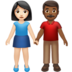苹果系统里的男女牵手:浅肤色,中深色emoji表情