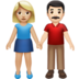 苹果系统里的男女牵手:中浅肤色,浅肤色emoji表情