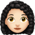 苹果系统里的女:肤色浅,卷发emoji表情