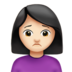 苹果系统里的女人皱眉:浅肤色emoji表情